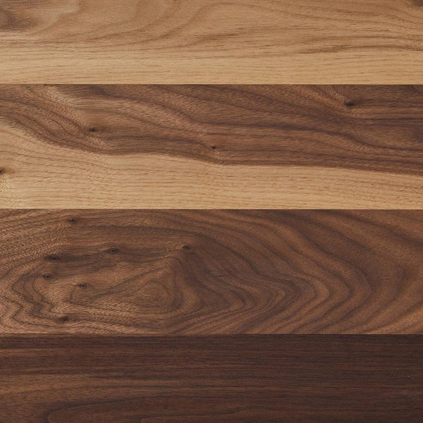 Walnut timber furniture including bench tops, wooden vanities and mirror cabinets.