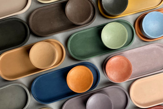 oval tray concrete 