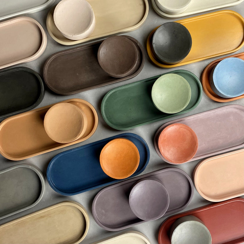 oval tray concrete 